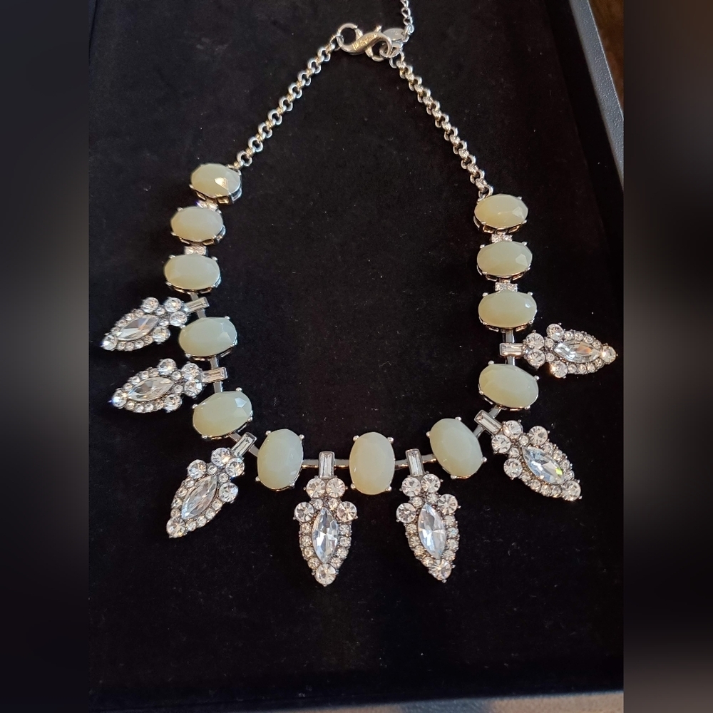 Retired Lia Sophia Astoria Silver Colored Necklace w chain extender